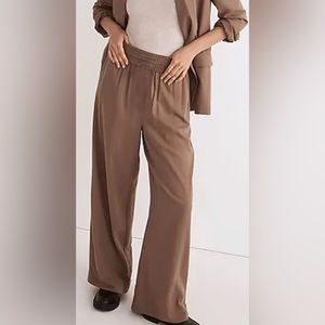 Madewell Drapeweave Carley Wide Leg Pants Brown Size XL